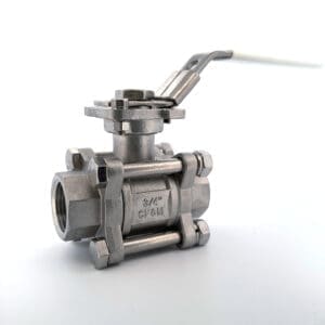 3/4" Stainless Steel 316 1000PSI 3 PC Full Port Ball Valve with Mounting Pad