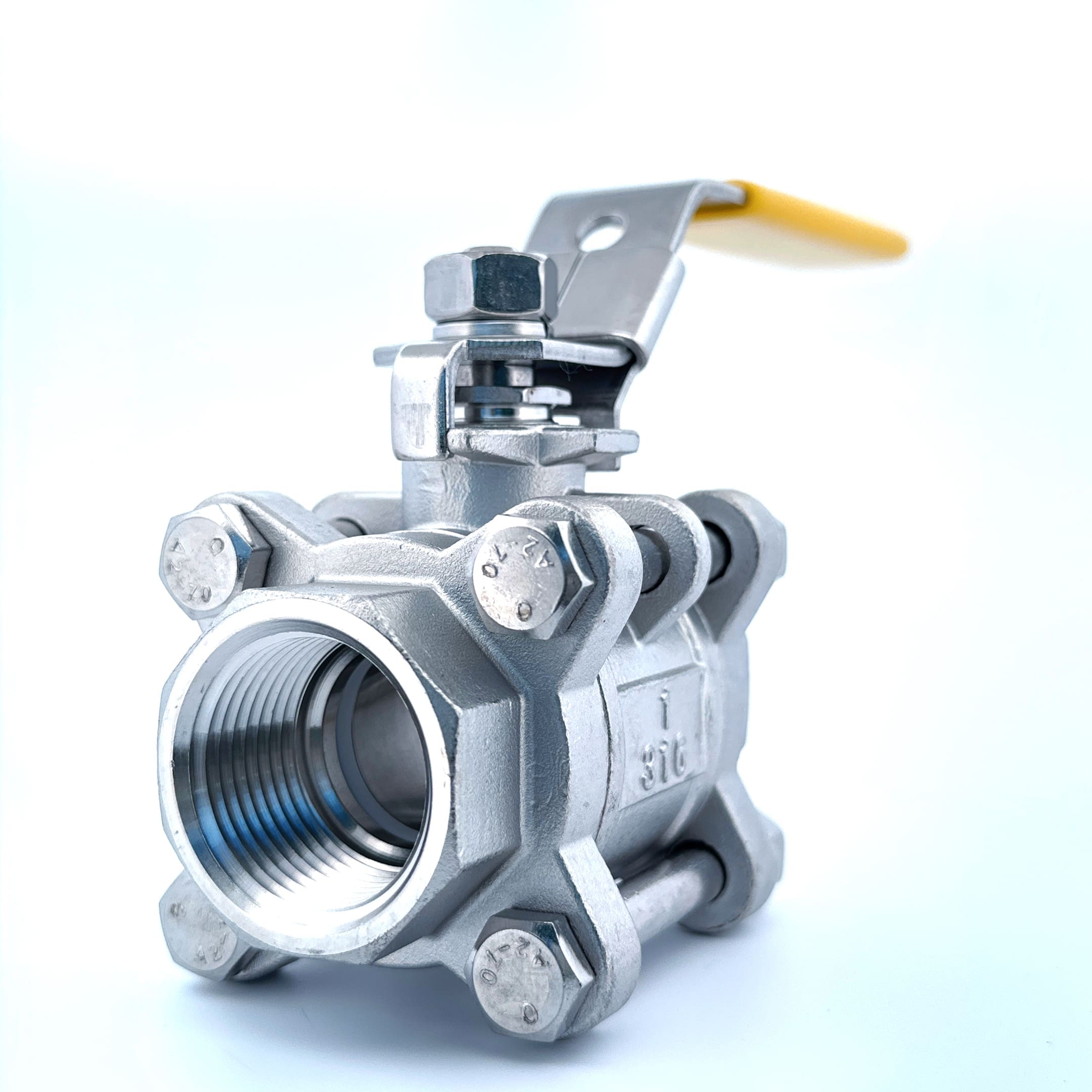 3/4” Stainless Steel 316 1000PSI 3 PC Full Port Ball Valve.. Blow Out Proof Stem & Locking Handle 3 Piece 316 Stainless Steel Ball Valve